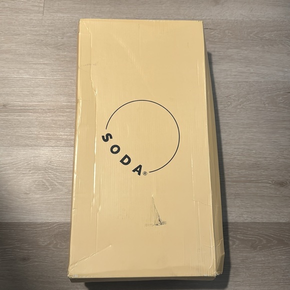 Soda Black Heeled Boots with Cream Trim - Picture 5 of 10